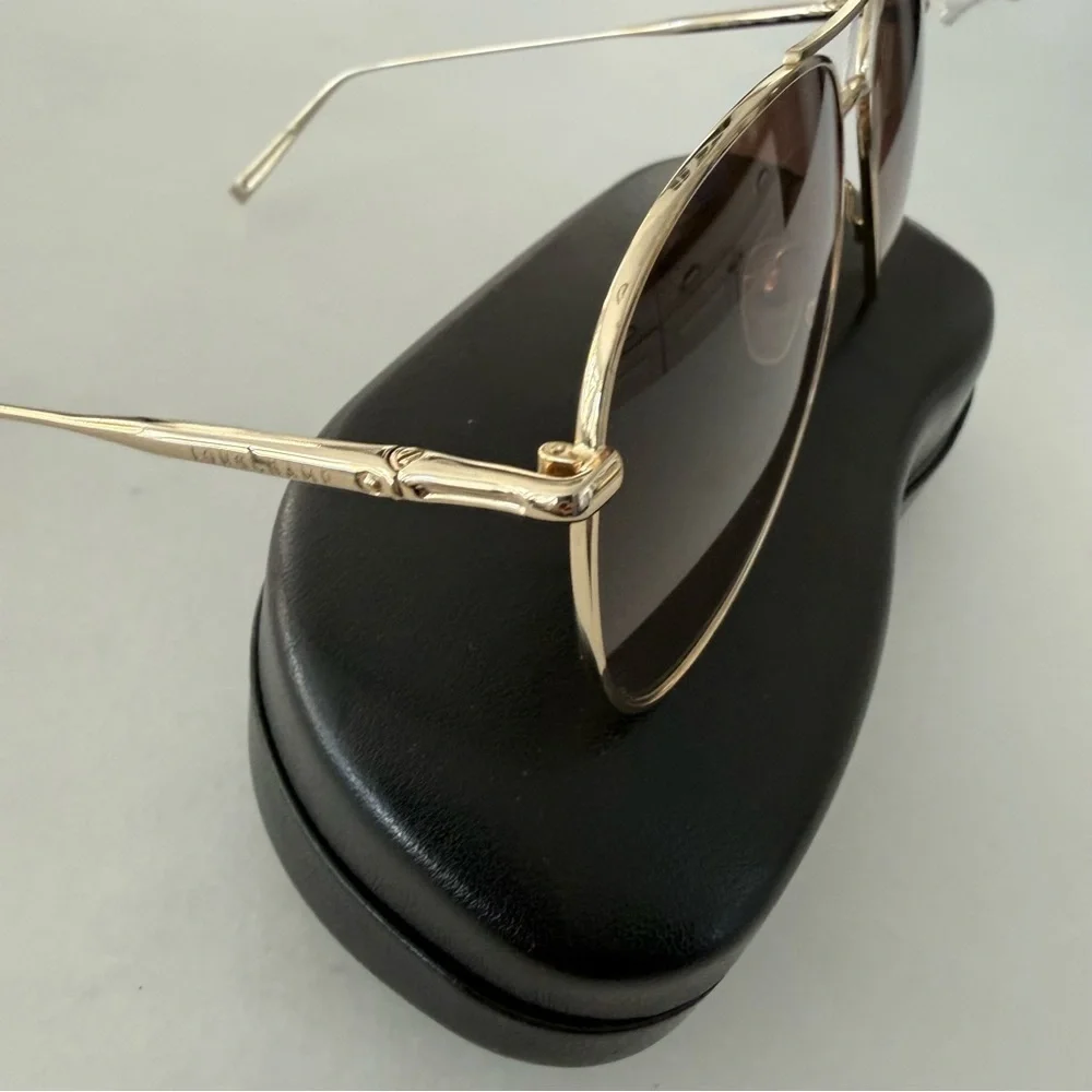 Longchamp Women's Aviator 59 mm Gold Frame Brown Gradient Lenses LO139S NIB